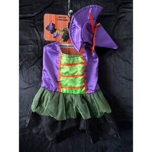 Royal Animals 2 piece Pet Halloween witch costume, Dress and Hat size S